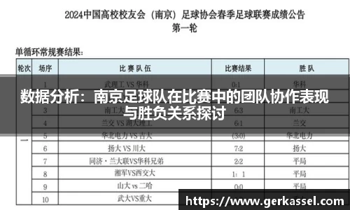数据分析：南京足球队在比赛中的团队协作表现与胜负关系探讨