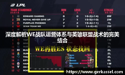 深度解析WE战队运营体系与英雄联盟战术的完美结合